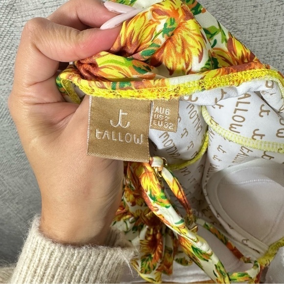 Tallow by free people sunflower floral ruffle one piece bathing suit size 2 - Picture 6 of 8